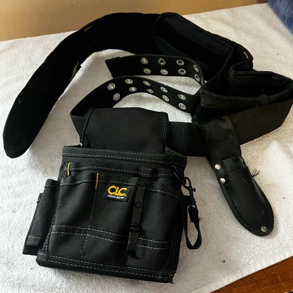 CLC Tool Works & Klein 4 Pc Belt/Pouch Set